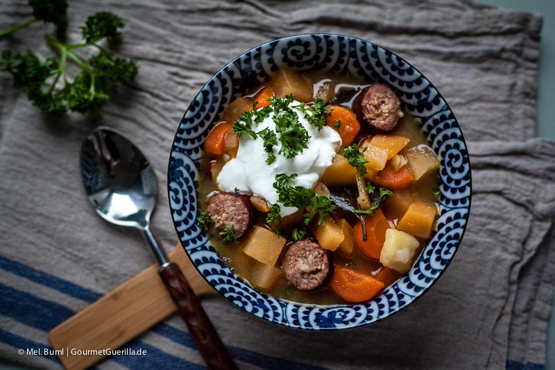 Swede stew with sausage | GourmetGuerilla.com